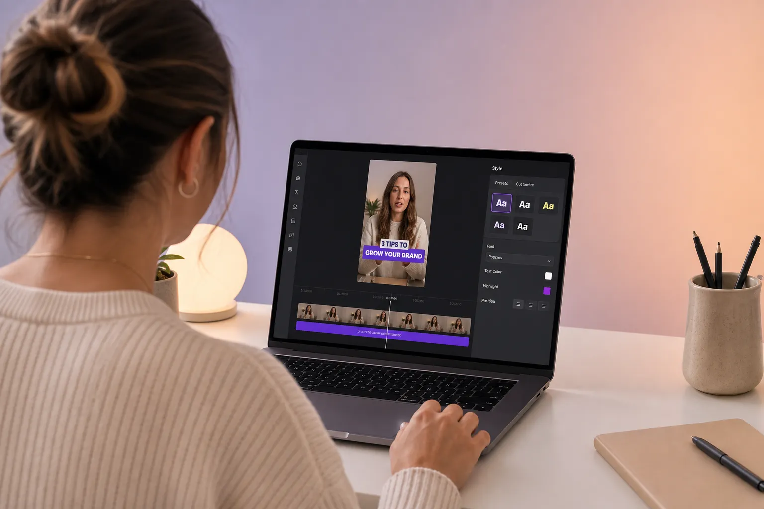 Keep subtitles on-brand and readable with reusable caption templates. Four proven styles, placement rules, timing specs, and fast team setup in an AI editor.