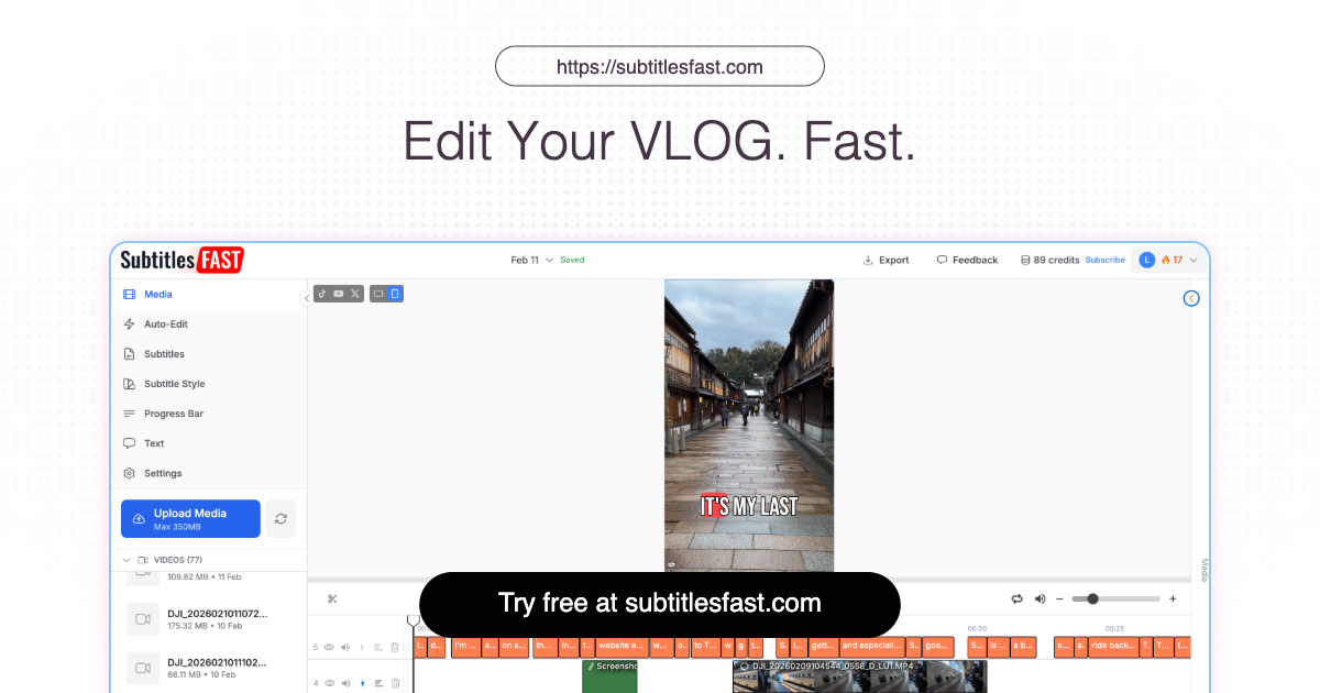 SubtitlesFast | The Fastest Way to Edit Your Daily Video